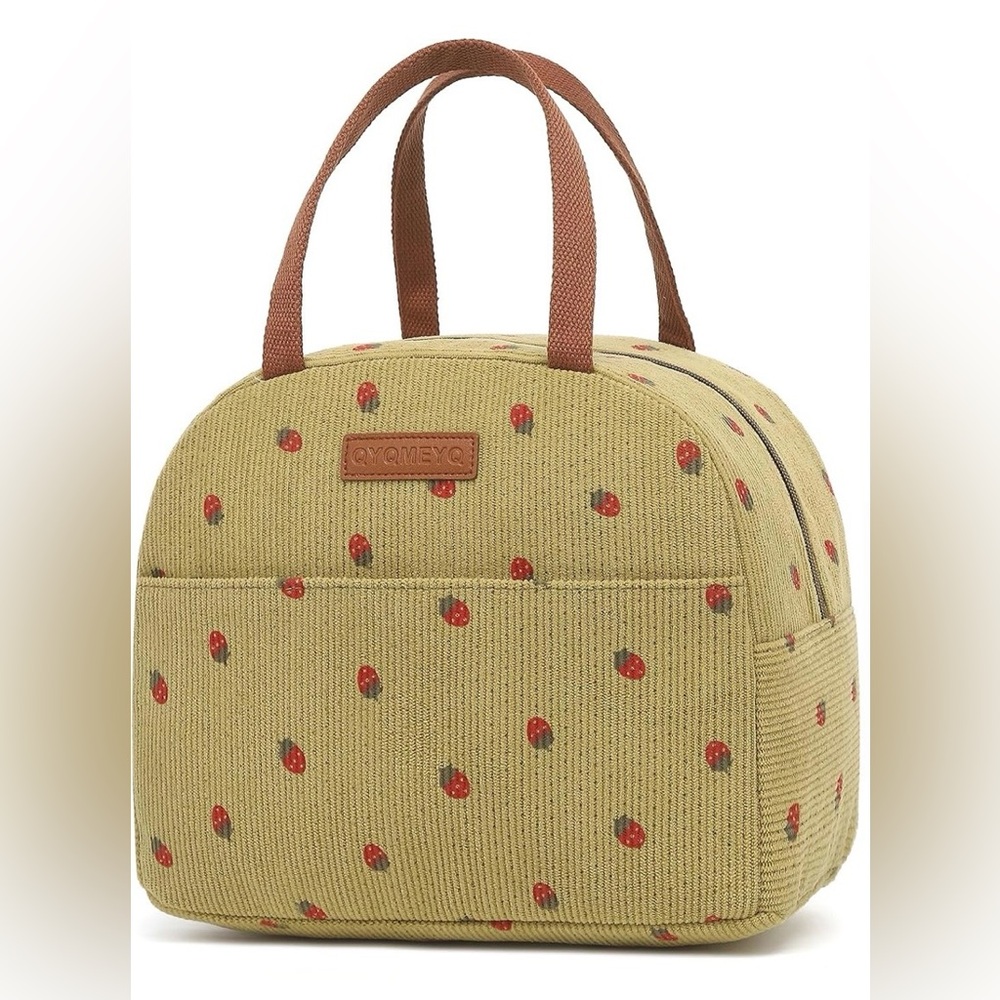 Strawberry Corduroy lunch bag
